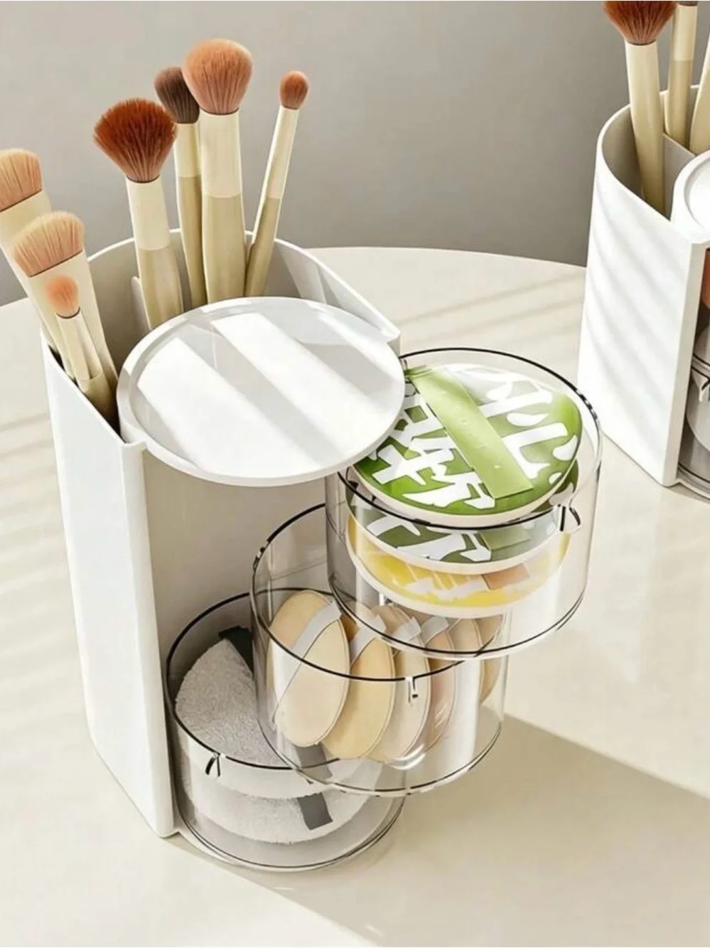 White 3-Tier Cosmetic & Hair Accessory Organizer - Compact Storage Tower